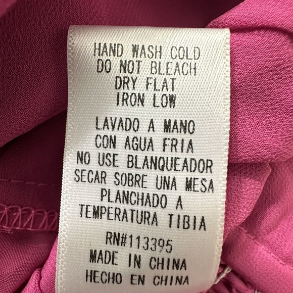 En‎ Creme Womens Top L Hot Pink Floral Crop Balloon Romantic Boho Peasant Gypsy - Picture 14 of 14